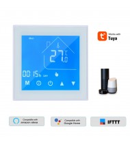 WiFi Smart Thermostat Temperature Controller LCD Display Week Programmable for Electric Underfloor Heating Tuya APP Control Compatible with Alexa Google Home