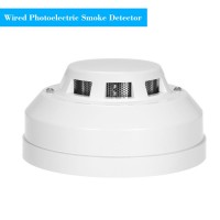 Wired Photoelectric Smoke Detector High Sensitive Smoke Alarm Sensor Fire Alert Protection Anti Burning Connect to Wired Zone For Home Kitchen/Store/Hotel/Factory