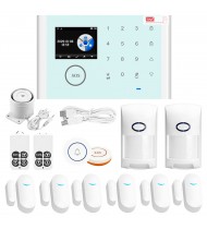 CS118 WiFi+GSM+GPRS 3 IN 1 Network Intelligent Home Alarm System Tuya APP Remote Control 433MHz Home Secure Door Bell Smart Alertor Compatible with Amazon Alexa Voice Control