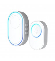 Tuya Alarm Host with Wireless WIFI Doorbell Function Doorbell Kit 1PCS Outdoor Doorbell + 1PCS Indoor Chime With LED 58 Ringtones Work with Door Sensor, PIR Sensor(Not included)