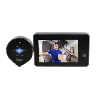 HD 1080P Peephole Door Camera Doorbell Digital Door Viewer 4.3-inch LCD Screen Night Vision Photo Shooting WiFi Connection YCC365 Plus APP Control for Home Security