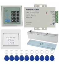 Door Entry Access Control System Kit Password Host Controller + 180KG/396lb Electric Magnetic Lock + Door Switch + DC12V Power Supply + 10pcs 125KHz RFID Cards