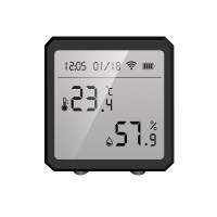 Tuya Smart WiFi Temperature Humidity Sensor Indoor Hygrometer Thermometer APP Remote Control with LCD Screen T&H Sensor ℃/℉ Switchable Compatible with Alexa Google Home