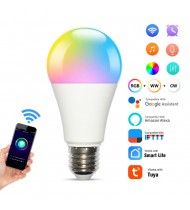 E27 Smart Bulb RGB LED Light Bulb Dimmable and Adjustable Brightness Tuya App Remote Control Works with Google/Alexa