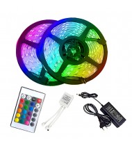 Smart LED Strip Light Waterproof 5050 RGB Light Multi-Color Decoration Lights with 24 Keys IR Remote Controller APP WiFi Remote Control EU Plug