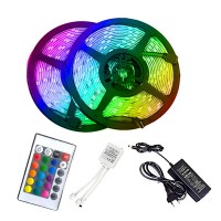 Smart LED Strip Light Waterproof 5050 RGB Light Multi-Color Decoration Lights with 24 Keys IR Remote Controller APP WiFi Remote Control EU Plug