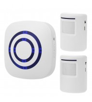 Smart Motion Sensor Alarm Wireless Doorbell Plug-in Door Bell Home Security Infrared Detector Alert Kits with 2 PIR Sensors 1 Receiver 38 Chime Tunes LED Indicators