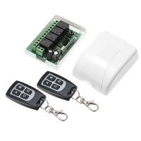 433Mhz DC 12V 4CH Universal 10A Relay Wireless Remote Control Switch Receiver Module and 2PCS 4 Key RF 433 Mhz Transmitter Remote Controls 1527 Chip Smart Home Automation